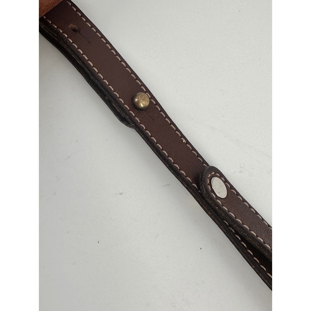 Vintage BRAHMIN Brown Leather Purse Adjustable Strap Pockets - Picture 3 of 11